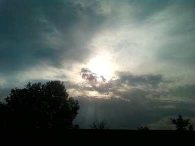 Some clouds viewed through my sunglasses.