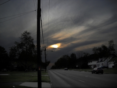 A unique sunset outside my house.